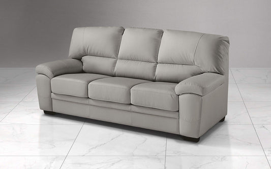 Dafne Italian Design Divano a 3 posti. Similpelle Light Grey (cm. 210 x 90 x 95h)