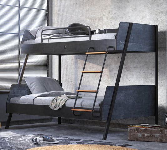 Dafne Italian Design Letto a Castello Grande in Dark Metal (90x200-120x200 Cm)