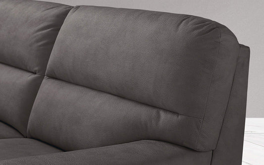 Dafne Italian Design Divano a 3 posti. Similpelle Effetto Nabuk Granit Grey (cm. 186 x 95 x 96h)