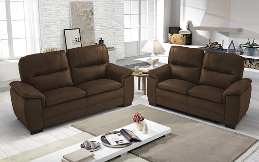 Dafne Italian Design Divano a 3 posti. Tessuto Manila Cuoio (cm. 198 x 95 x 94h)