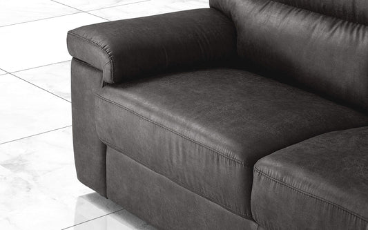 Dafne Italian Design Divano a 3 posti. Tessuto Tay Tay Dark Grey (cm. 186 x 95 x 96h)