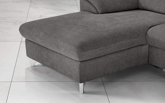 Dafnedesign.Com - Divano Letto angolare 3 posti Letto con penisola a Sinistra - Colore: Grigio Londra - Materiale: Tessuto - cm. 269 x 175 x 94h