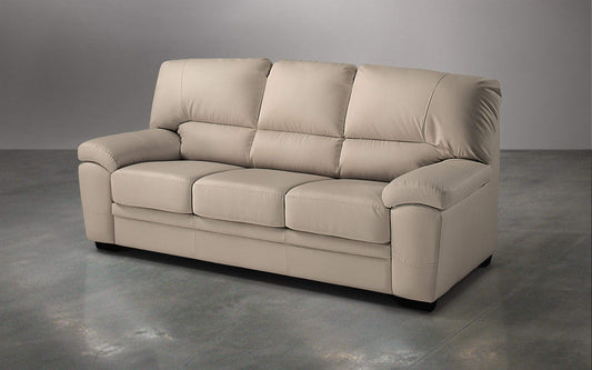 Dafne Italian Design Divano a 3 posti. Similpelle Light Camel (cm. 210 x 90 x 95h)