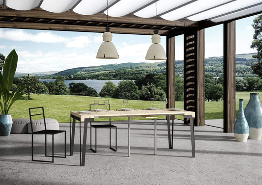 Dafne Italian Design Consolle allungabile Dalia Small Abete Natura Telaio Antracite