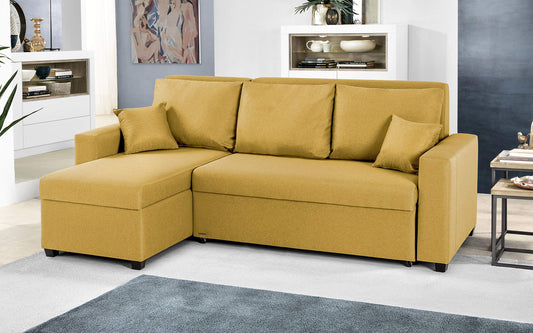Dafnedesign.com - Divano angolare - Colore: giallo ocra. Dimensioni: cm. 230 x 140 x 87h (STD)