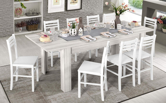 Dafne Italian Design Tavolo allungabile Effetto eucalipto Bianco (cm. 180 x 90 x 78h)
