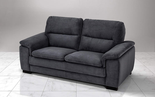 Dafne Italian Design Divano a 3 posti. Tessuto Gordon Grigio Scuro (cm. 198 x 95 x 94h)