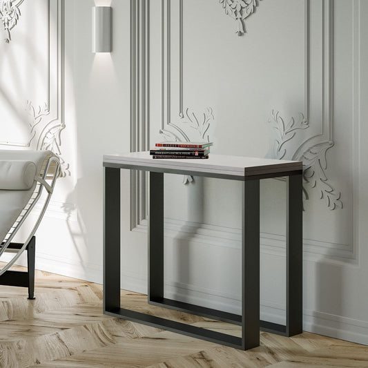 Dafne Italian Design Consolle Elettra Libra Bianco Frassino telaio antracite