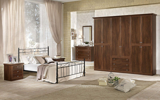 Dafne Italian Design Camera Completa - Effetto Noce (cm. 284 x 55 x 251)