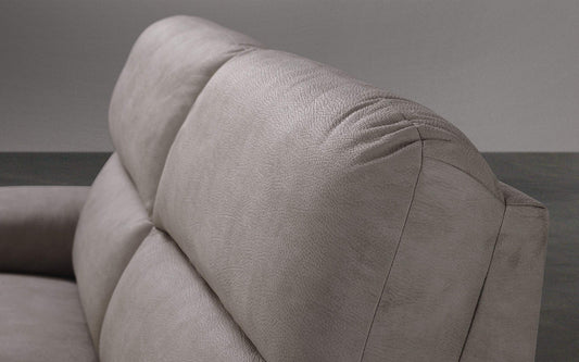 Dafne Italian Design Divano a 3 posti. Similpelle Effetto Nabuk Beige (cm. 186 x 95 x 96h)