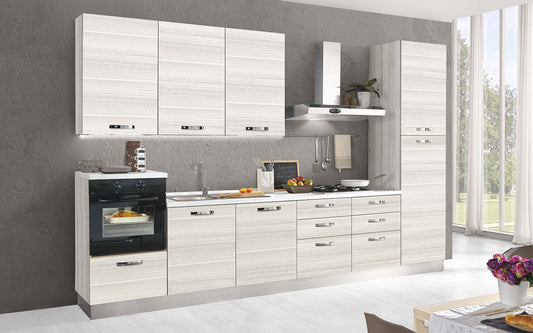 Cucina completa di elettrodomestici (forno, lavandino, cappa cottura) design lineare