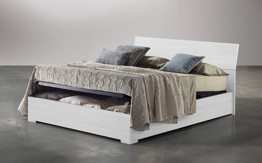 Dafne Italian Design Letto matrimoniale bianco con contenitore, rete a doghe, meccanismo a pistoni - 173x212x100h.
