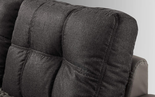 Dafne Italian Design Divano 2 posti. Similpelle Elephant, Tessuto Antracite (cm. 171 x 91 x 89h)
